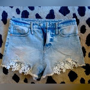 Jean cut off shorts with lace
